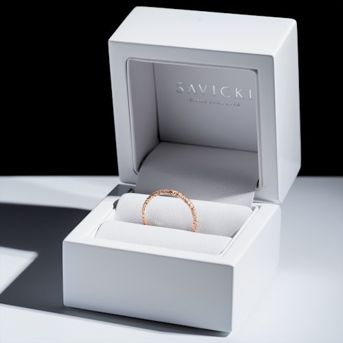 Obrączka partnerska Sign of Love®: różowe złoto, płaska, 2,6mm